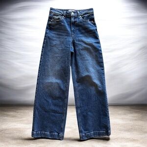 PAIGE Wide-Leg High-Rise Harper Jeans - Blue Denim